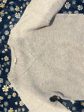 Cozy Light Gray V-Neck Women's Sweater